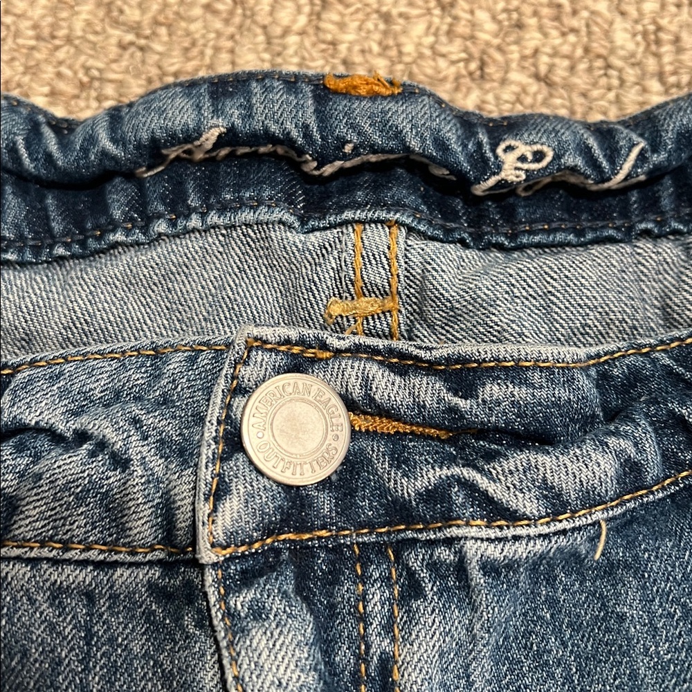 American Eagle cutoff distressed denim shorts, size 18 GUC! Y2K - Picture 2 of 7